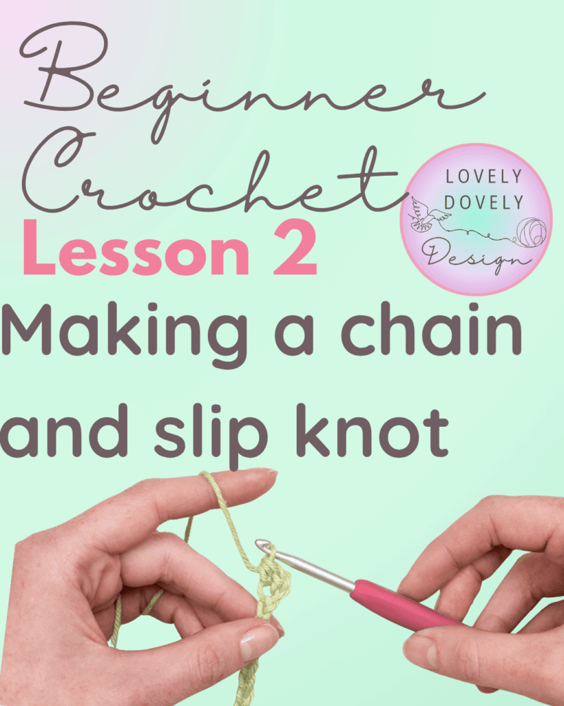 Absolute beginner crochet series, lesson 2. How to make the chain stitch and slip knot.