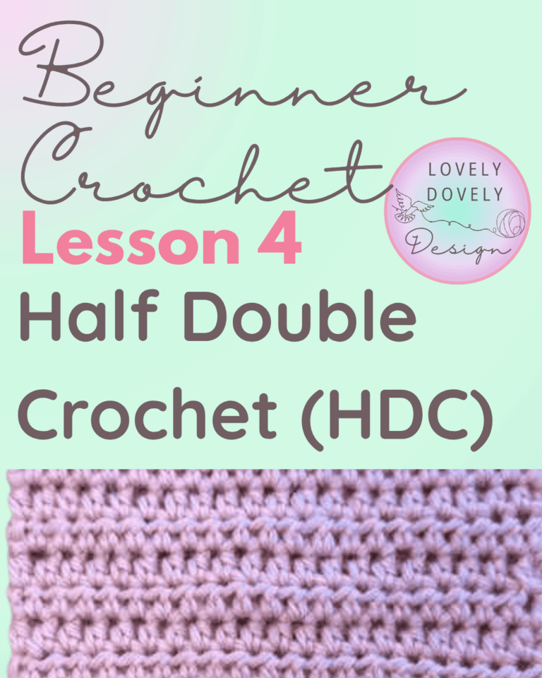 Learn how to create a Half Double Crochet, step-by-step for beginners